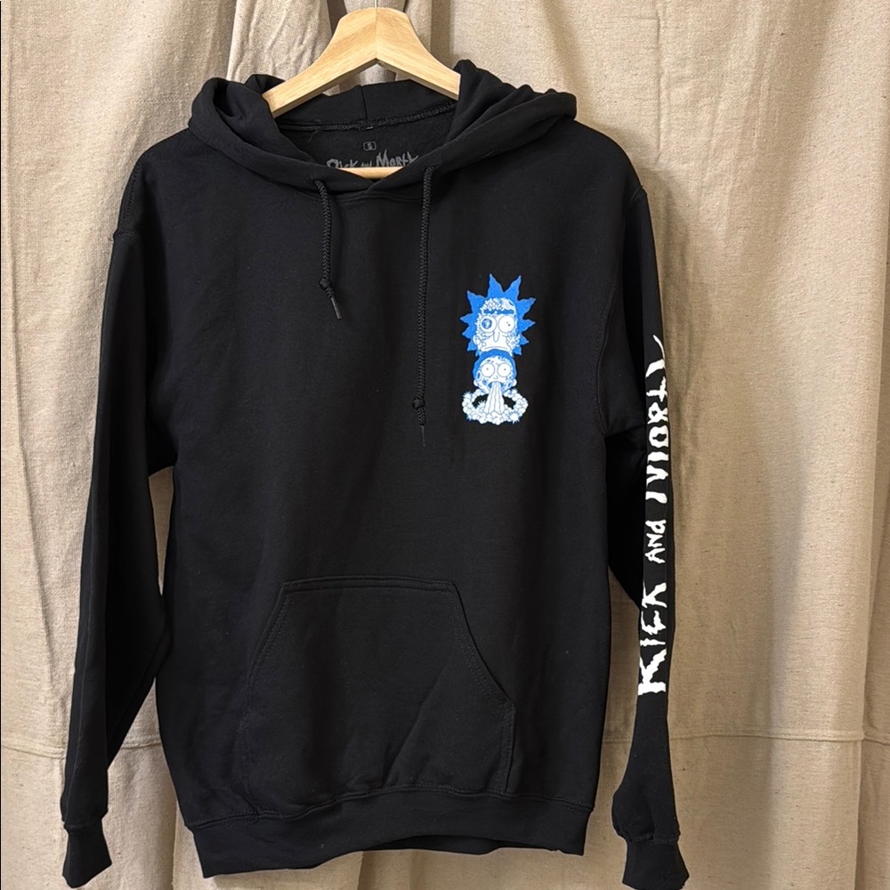 Rick and Morty Black Graphic Hoodie NWOT